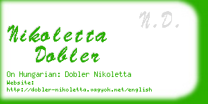 nikoletta dobler business card